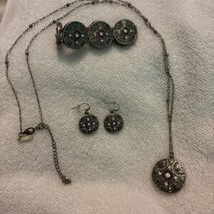 Elegant Silver and Purple Jewelry Set
